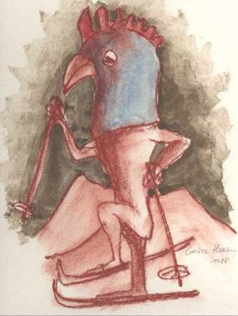 1988-gockl auf skiern